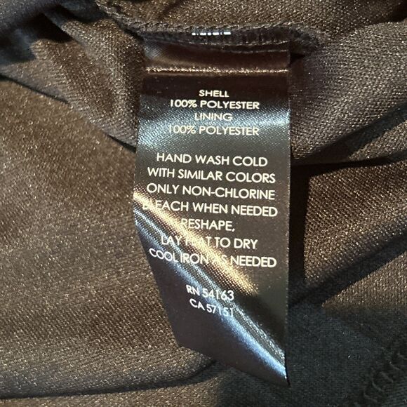 Jessica Howard Chiffon Halter Sheath Dress. 12P. Black. Knee Length. - Picture 10 of 10